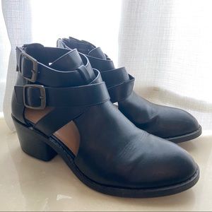 Black Cut-Out Booties